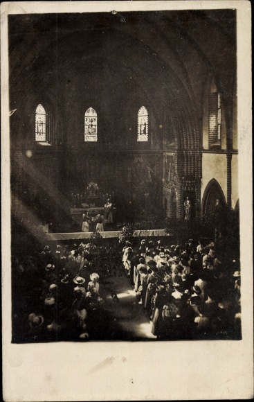 Foto Ak Berlin Steglitz Lichterfelde, Gottesdienst in der Kirche