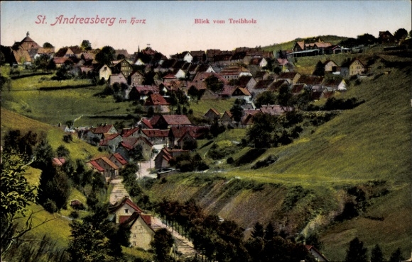 KP St. Andreasberg Braunlage w Harzu, widok z drewna wyrzuconego na brzeg