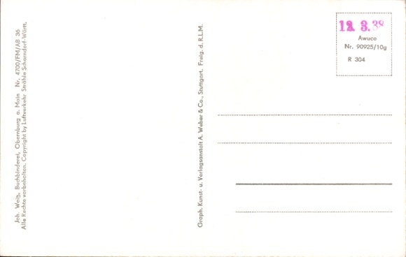 Postcard Rohrbrunn Weibersbrunn in the Spessart, aerial photograph