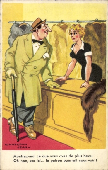 Artist Postcard Chaperon, Jean, Flirt, Montrez-moi ce que vous avez de plus beau