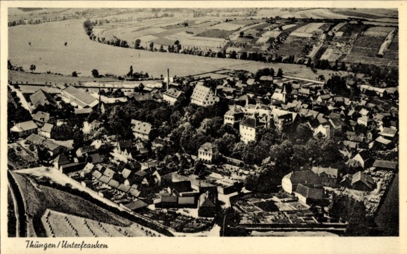 Postcard Thüngen Lower Franconia, aerial photograph