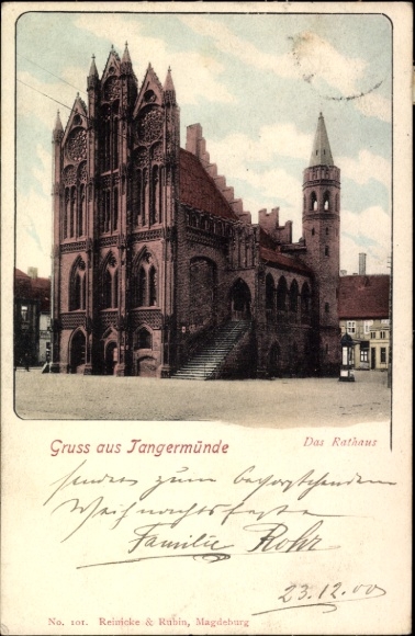 Postcard Tangermünde on the Elbe, Town Hall