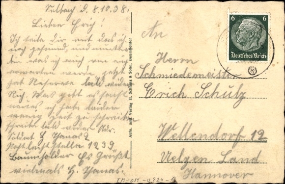 Ak Baumholder in de wijk Birkenfeld, deels aan het meer met uitzicht op de stad