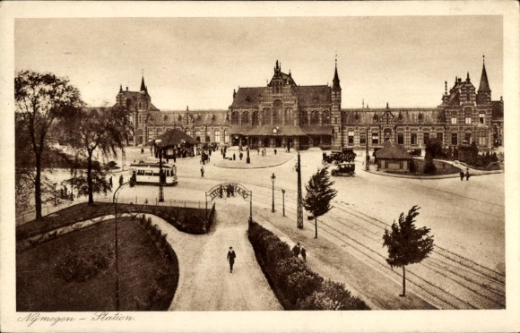 Postcard Nijmegen-Gelderland, train station