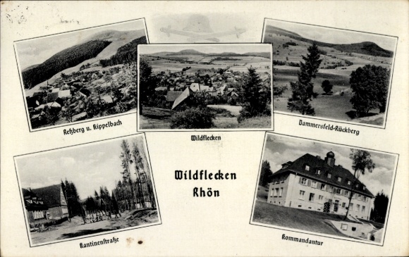 Ak Wildflecken Rhön Neder-Franken, Kantinenstrasse, Commandeurskantoor, Kippelbach, Dammersfeld