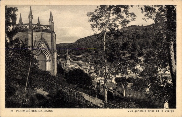 Ak Plombières les Bains Lothringen Vosges, Vue generale prise de la Vierge
