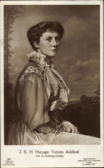 Postkaart Hertogin Victoria Adelheid van Saksen Coburg Gotha
