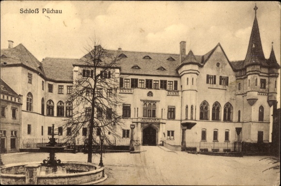 Postcard Püchau Makers in Saxony, Püchau Castle