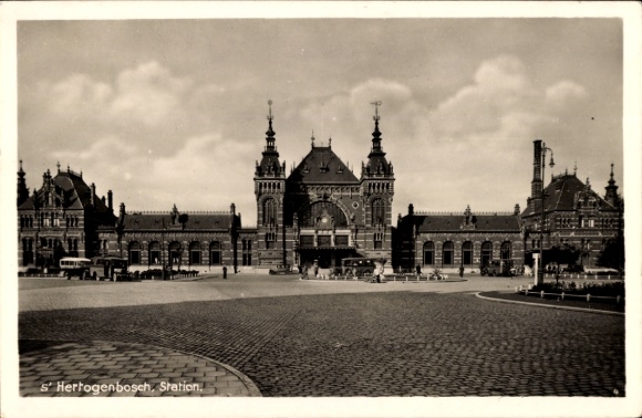 Postcard s Hertogenbosch North Brabant Netherlands, train station