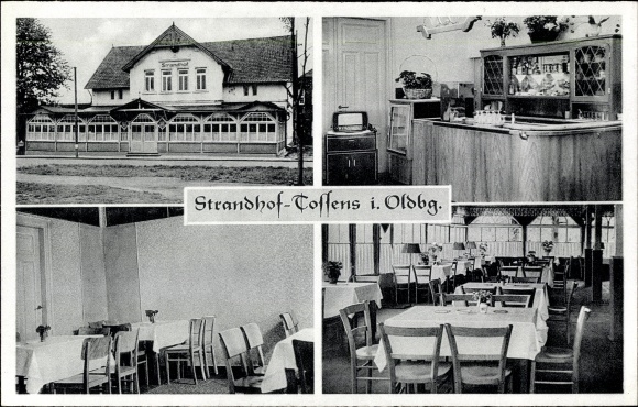 Postcard Tossens Butjadingen Wesermarsch, Strandhof, interior view