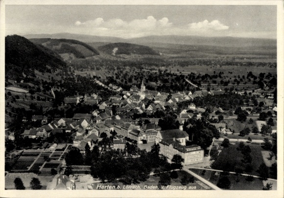 Ak Herten Rheinfelden in Baden, Luftbild