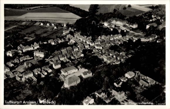 Postcard Bad Arolsen in Hesse, aerial photograph