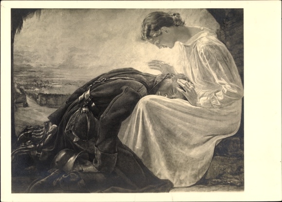 Artist PC Bühler, H., A., Munich Bavaria, homecoming of the soldier, HDK 108