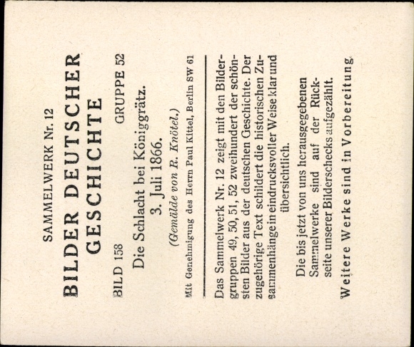 Collective picture pictures of German history, Knötel, Battle of Königgrätz 1866