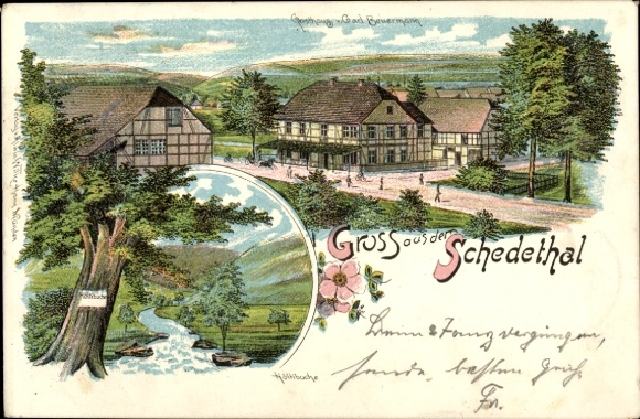 lito Niederscheden Scheden Dolna Saksonia, Gasthaus Carl Beuermann, Schedetal, buk