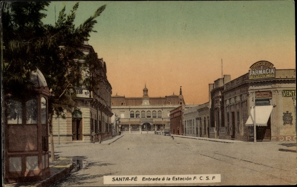 Ak Santa Fé Argentina, Entrada a la Estacion FCSF, Pharmacia