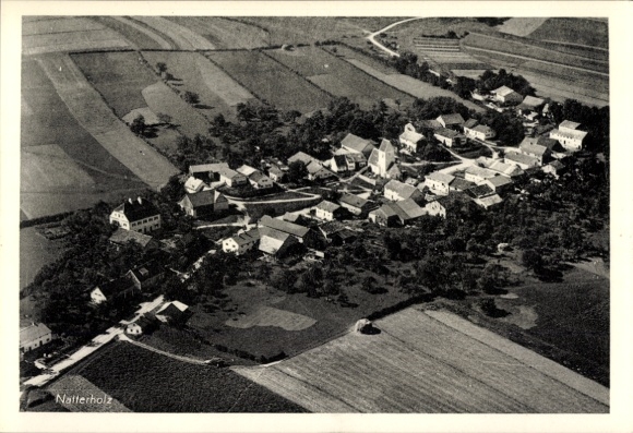 Postcard Natterholz Daiting Monheim Swabia, aerial photograph