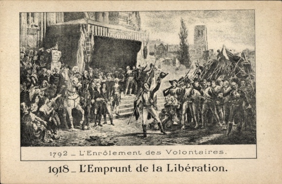Artist Postcard The Enrollment of the Volunteers 1792, 1918, Libération