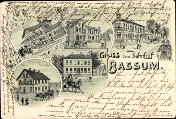 lito Bassum w Dolnej Saksonii, dworzec kolejowy, dom handlowy H. Burmester, hotel dworcowy DH Voss
