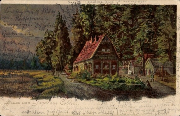 litho Coblenz Göda in Oberlausitz, Jachthuis Koblenz