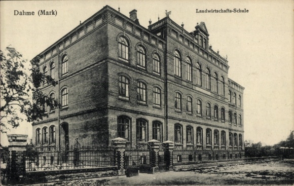 Postcard Dahme in der Mark, Agricultural School