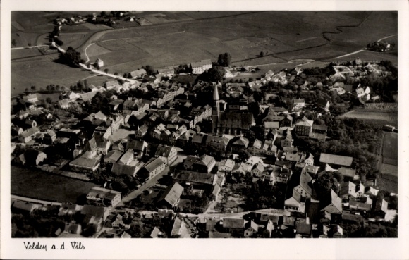 Postcard Velden an der Vils Lower Bavaria, aerial photograph