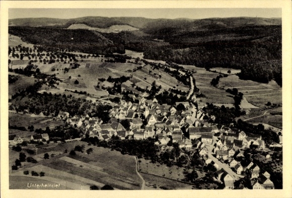 Postcard Unterheinriet Untergruppenbach in Württemberg, aerial photograph