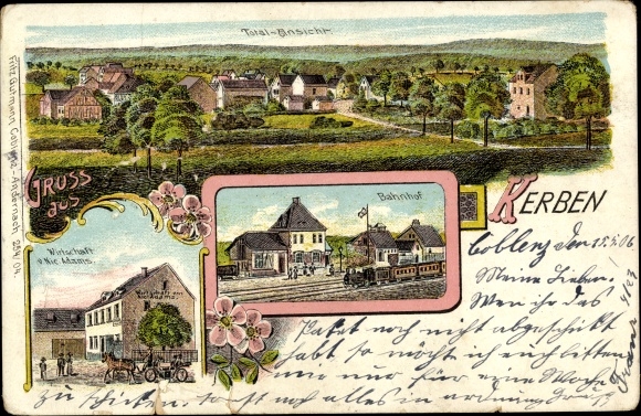 lito wycięcia Nadrenia-Palatynat, widok ogólny, dworzec kolejowy, gospodarka