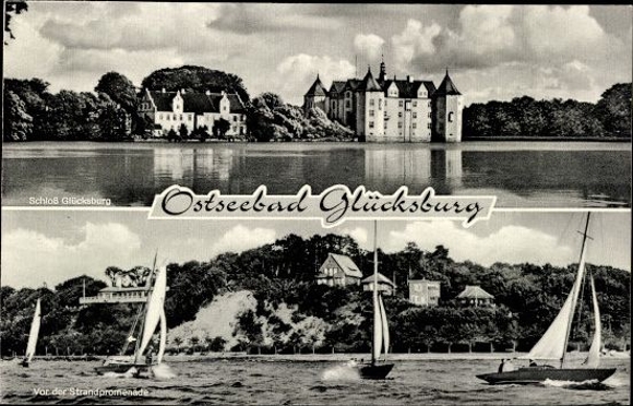 10 alte Ak Glücksburg, diverse Ansichten