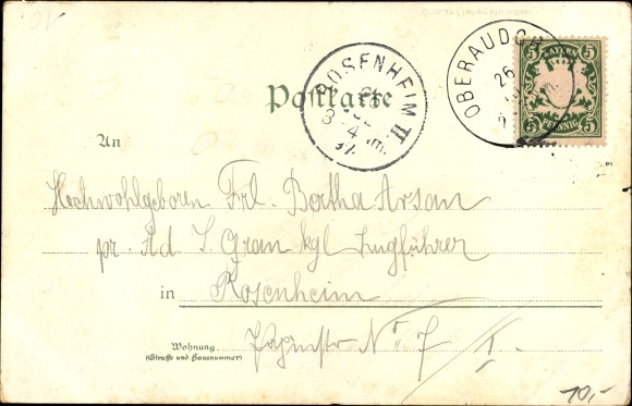Chromo-Litho Oberaudorf in Upper Bavaria, total view of the place