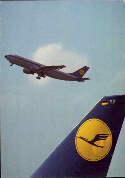 Postcard German passenger aircraft of Lufthansa, YP