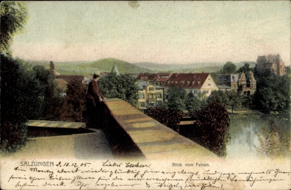 Postcard Bad Salzungen in Thuringia, general view, rocks