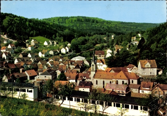 Postcard Heigenbrücken in the Spessart Lower Franconia, general view