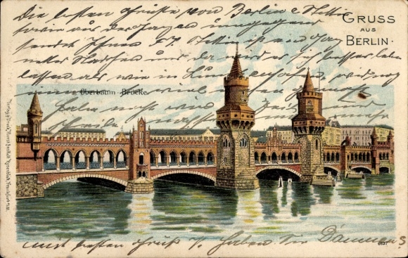 Chromo-Litho Berlin Friedrichshain Kreuzberg, Oberbaum Bridge
