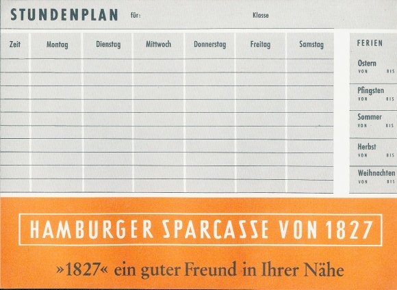 Timetable of the Hamburg Savings Bank from 1827, animal tracks, prints of wild animals around 1960