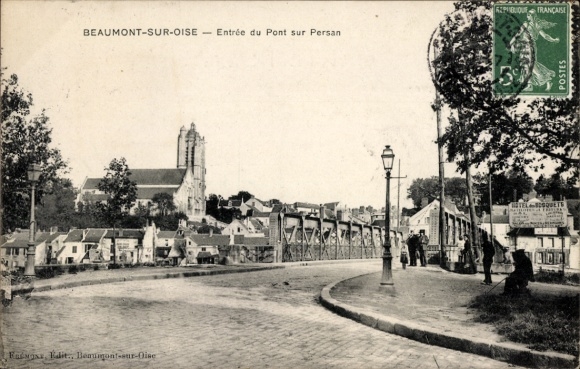CPA Beaumont-sur-Oise Val d'Oise, Entrée du Pont sur Persan