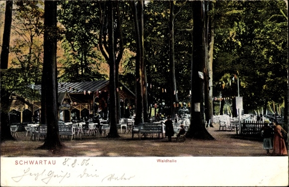 Postcard Bad Schwartau in Holstein, forest hall, restaurant