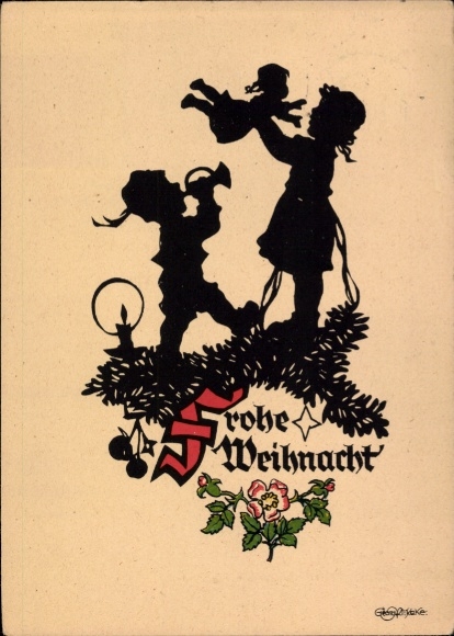 Paper cutting card Merry Christmas, children