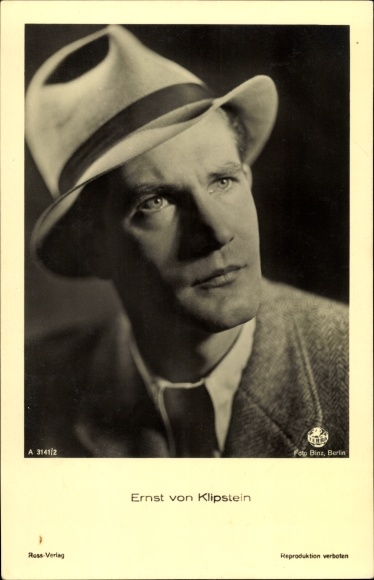 Postcard Actor Ernst von Klipstein, Portrait, Ross A 3141/2