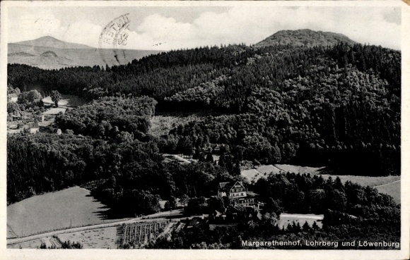 Ak Königswinter am Rhein, Margarethenhof, Lohrberg, Löwenburg