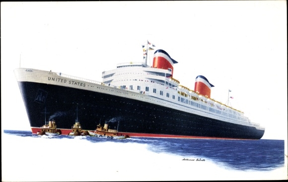 Ak stoomboot SS United States, United States Line, USL