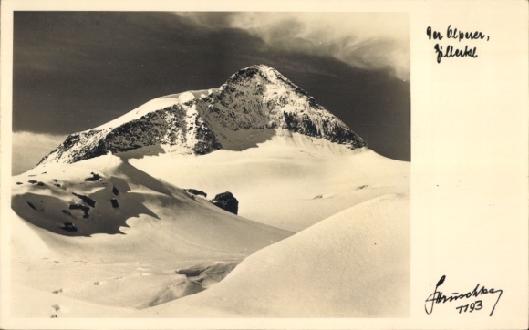 KP Zillertal, pokryty śniegiem Olperer
