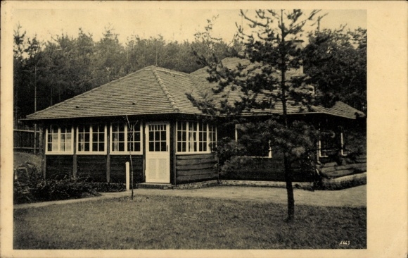 Postcard Dresden Nord Hellerau, summer house on the edge of the forest, architect B. Scott