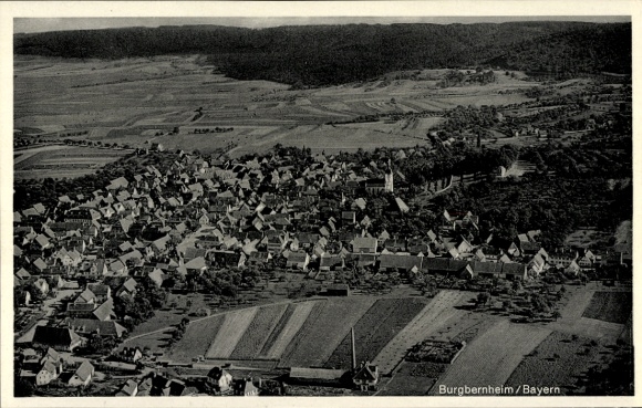Postcard Burgbernheim Middle Franconia Bavaria, aerial photograph