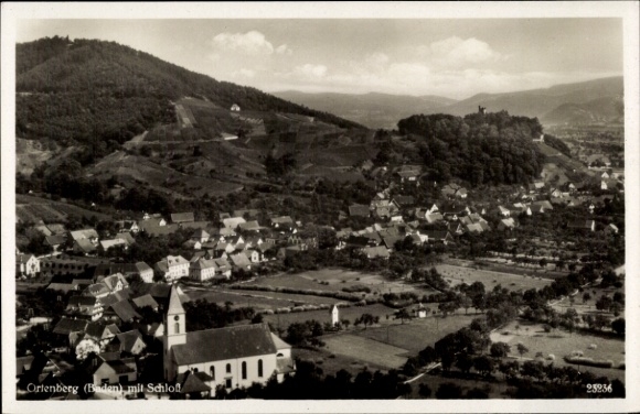 Postcard Ortenberg in Baden, aerial photograph, Ortenberg Castle