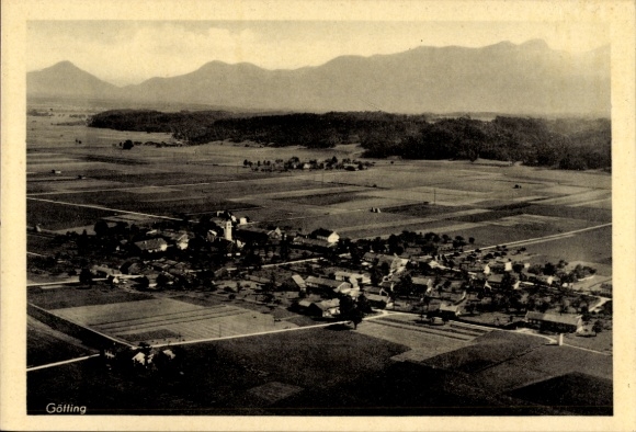 Postcard Götting Bruckmühl in Upper Bavaria, aerial photograph