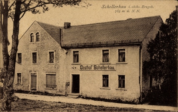 Ak Schellerhau Altenberg im Erzgebirge, Gasthof  sächsisches Erzgebirge, historische Ansicht