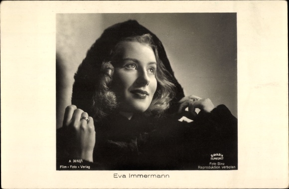Ak Schauspielerin Eva Immermann, Portrait
