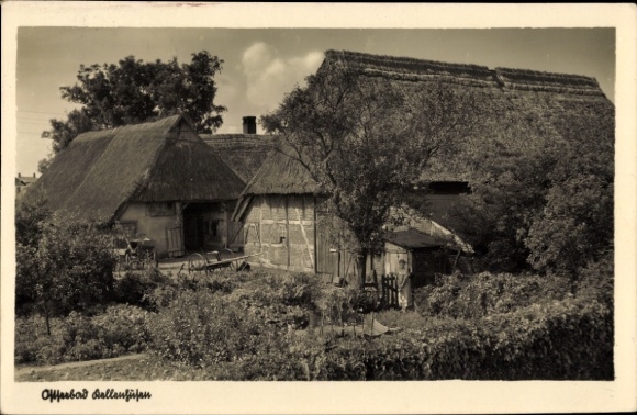 Postcard Ostseebad Kellenhusen in Holstein, thatched roof house