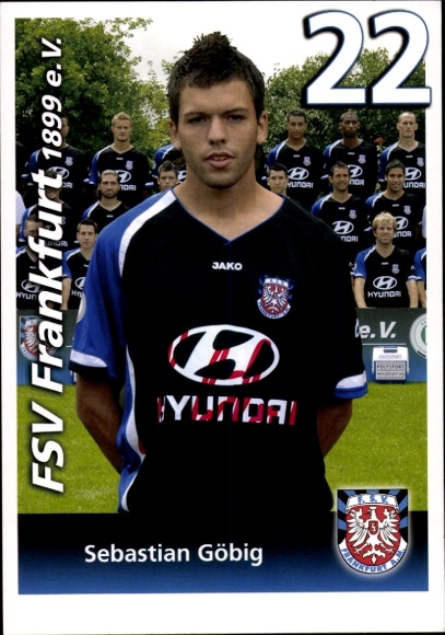 Autogrammkarte Fußballer Sebastian Gobing, FSV Frankfurt, Autogramm